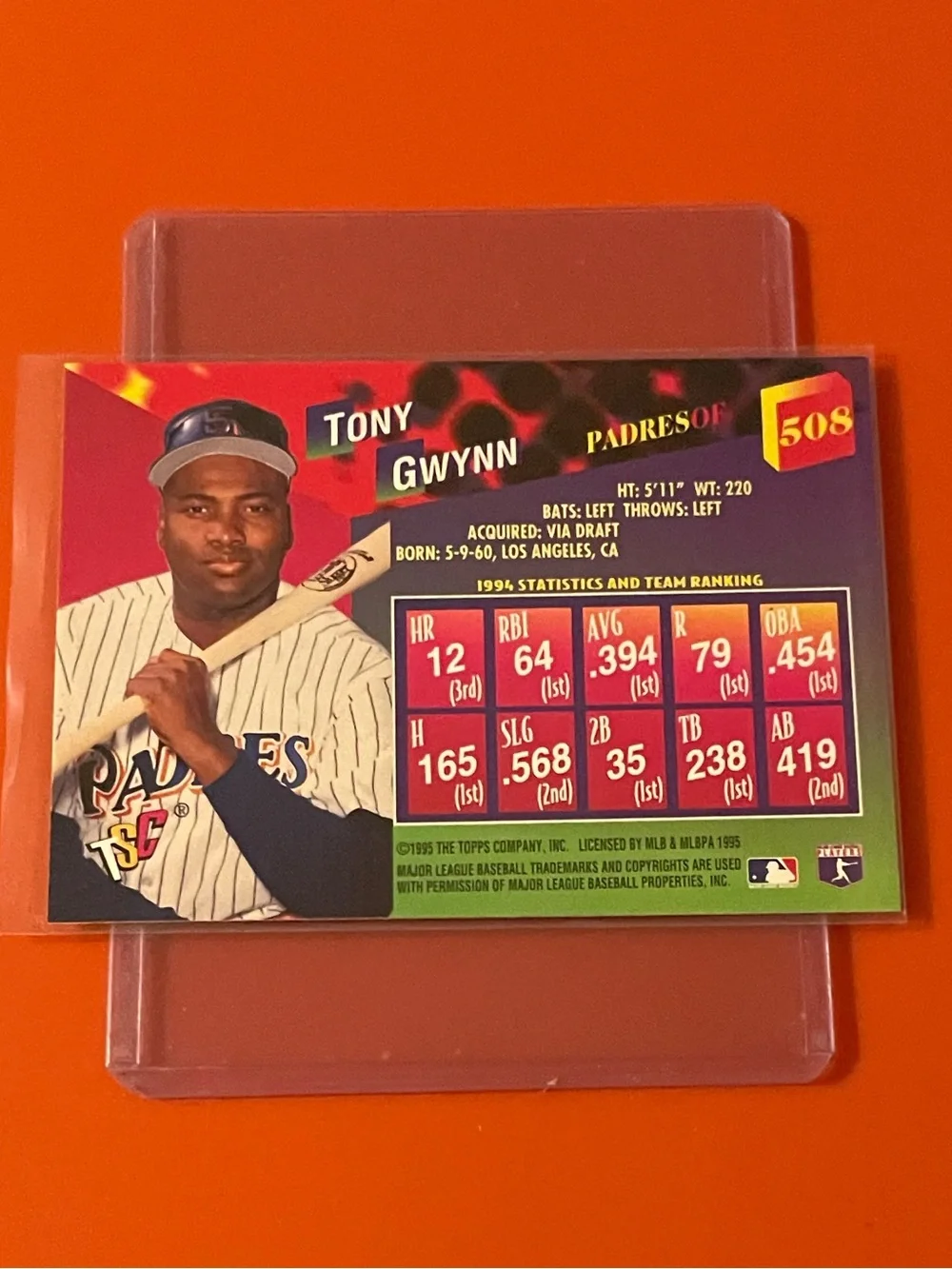 Tony Gwynn #508 1995 Topps Stadium Club [Extreme Corps] Baseball Trading Card